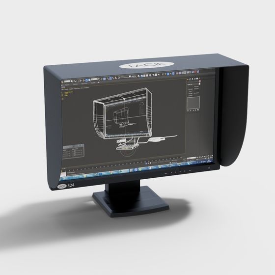 LaCie 324 Monitor Low Poly 3D model