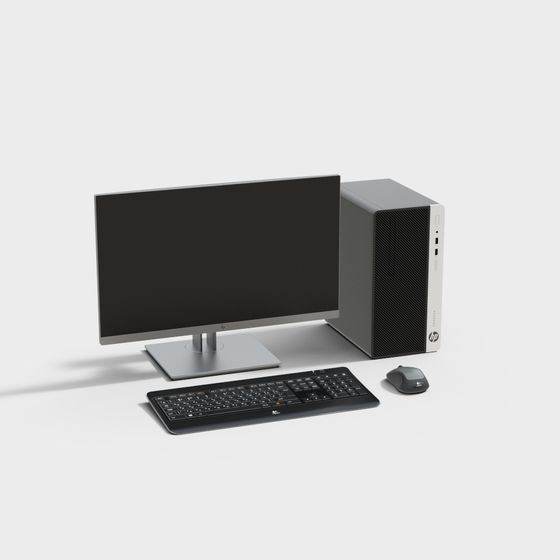Minimalist Desktop Computer Set 3D model