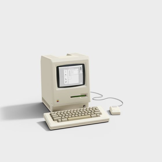 Retro Tech 3D Model - Classic 80s Computer Design