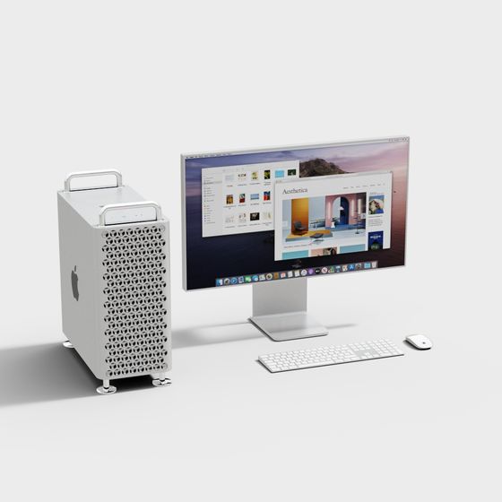 Stylish 3D Model Computer Set for Modern Workspaces