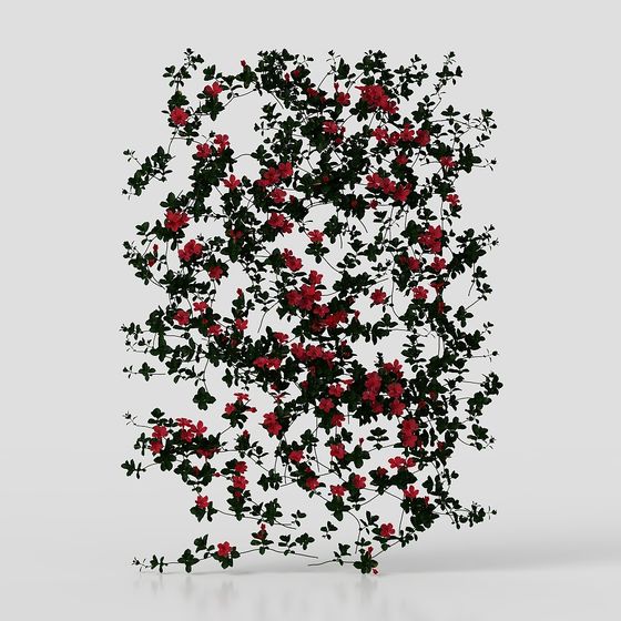 Vining Flower 3D model with Vibrant Colors