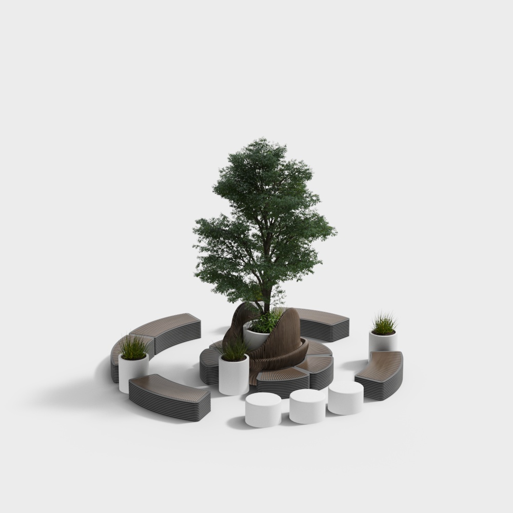 Tree pool flower pool seat