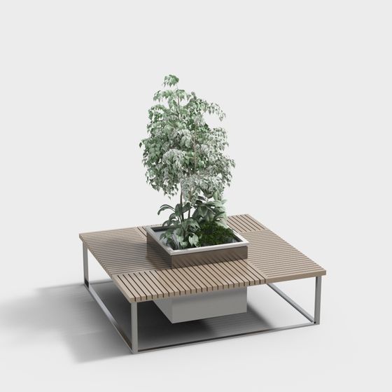 Urban Oasis Seat 3D Model for Peaceful Spaces