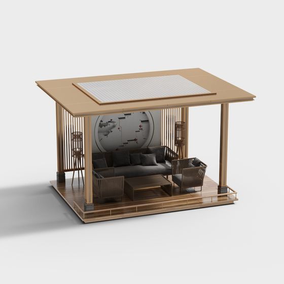 Urban Oasis Low-Polygon 3D Model