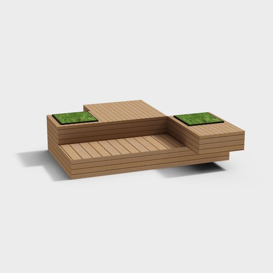 Urban Oasis Bench 3D model for Creative Projects