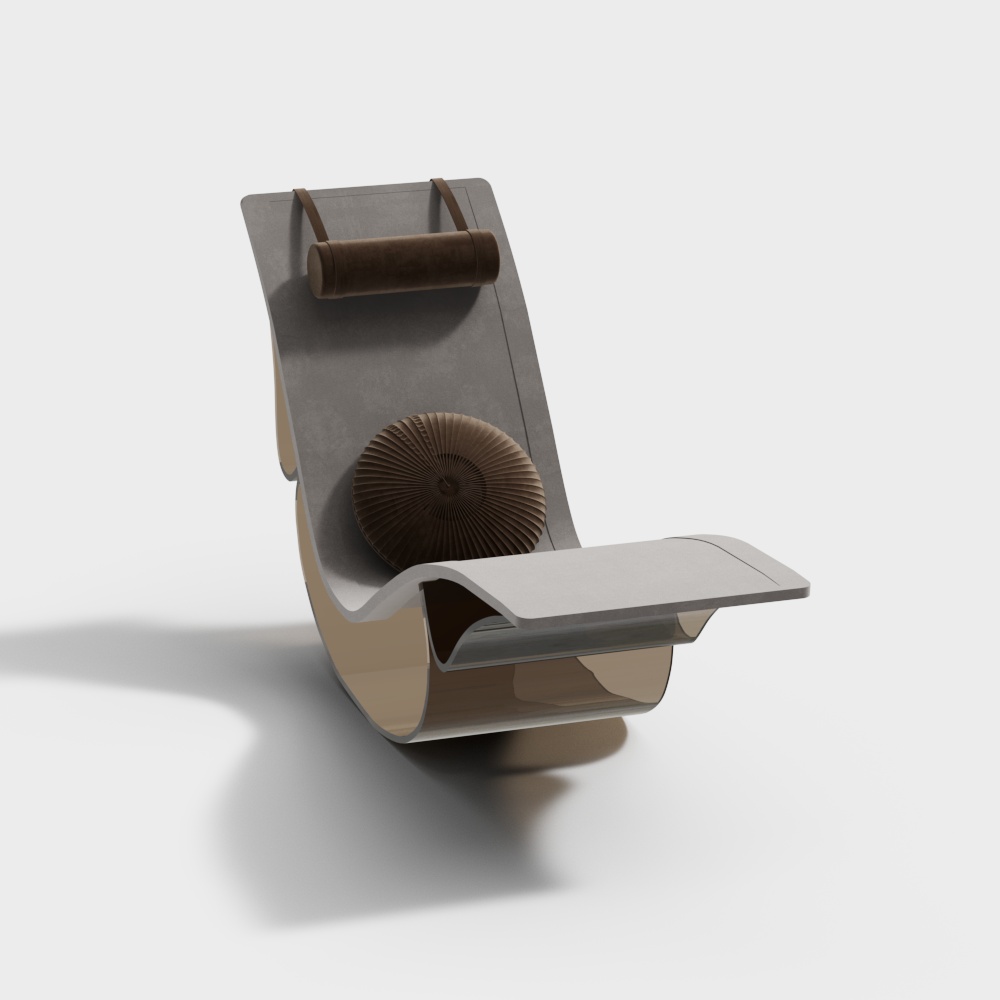 Minimalist Low-Poly Armchair 3D Model – Beige and Brown