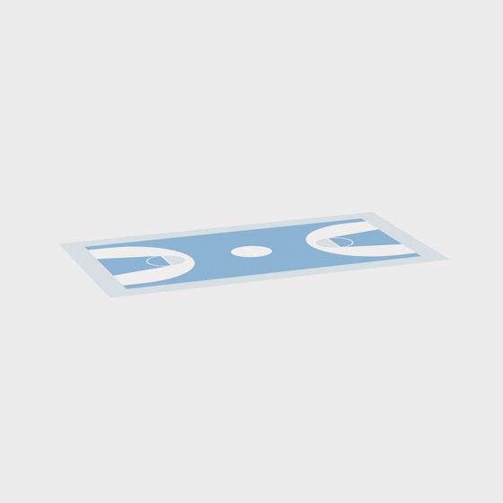 Stylish Low-Poly Basketball Court 3D model