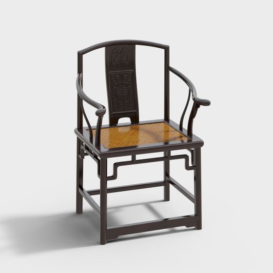 Traditional Chinese Official Hat Chair 3D model