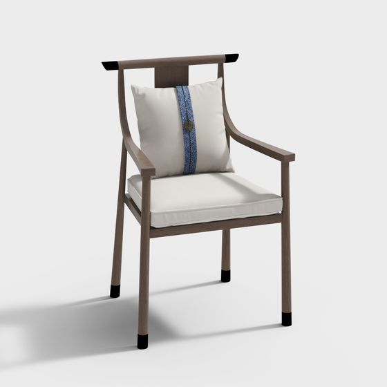 Elegant Low-Polygon Chair 3D model with Classic Elements