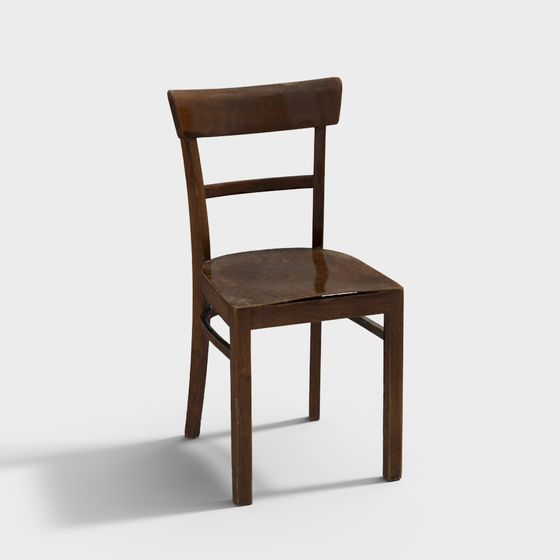 Vintage Wooden Chair 3D model