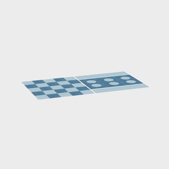 Low Poly Checkerboard and Dice 3D model