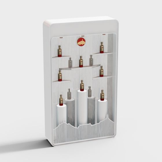 Elegant Low-Poly Bar Display 3D model for Creative Projects