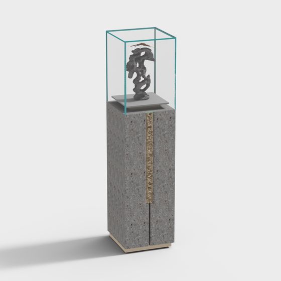 Elegant Display Cabinet 3D model for Modern Art