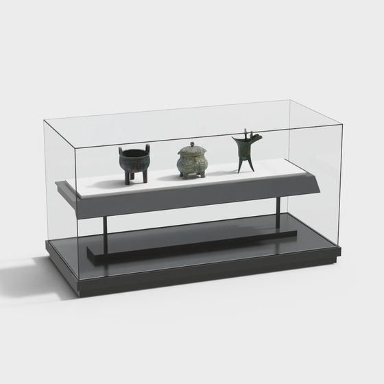 Elegant Low-Polygon Display Cabinet 3D model