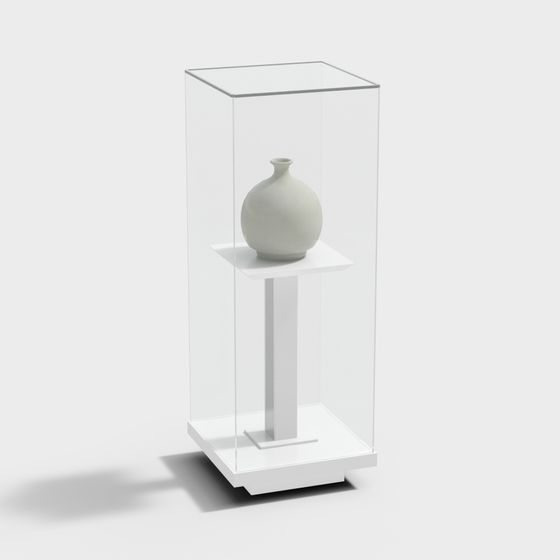 Stylish Minimalist Display Cabinet 3D model
