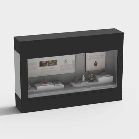 Elegant Museum Display Case 3D model
