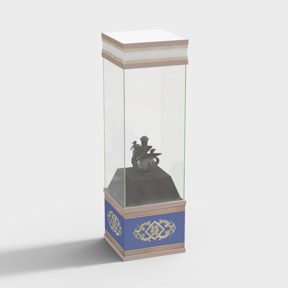 Stylish Low-Poly Display Cabinet 3D Model