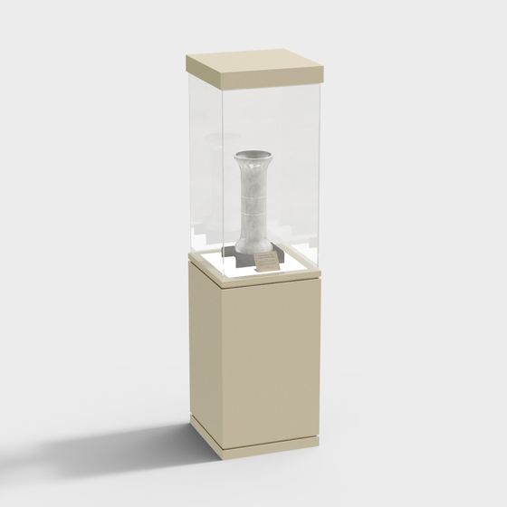 Elegant Museum Display Cabinet 3D model