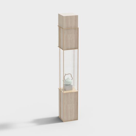 Stylish Wooden Display Cabinet 3D model