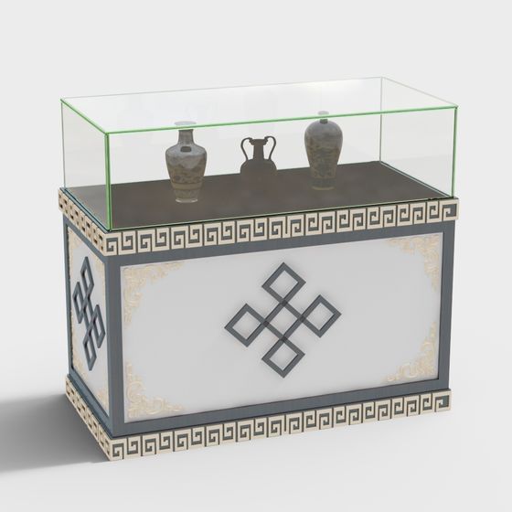 Elegant Glass Display Case 3D model