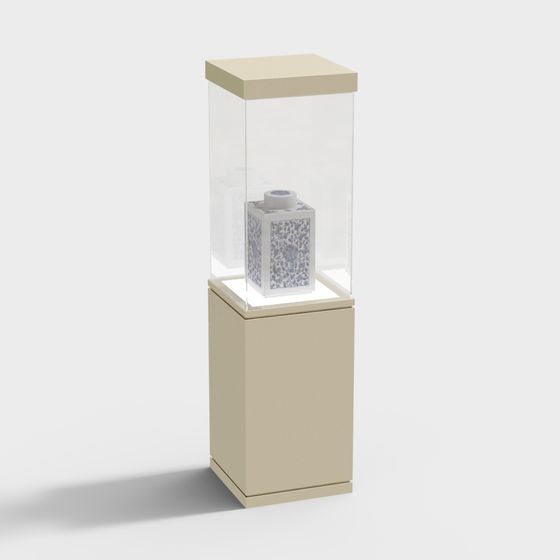 Elegant Minimalist Display Cabinet 3D model