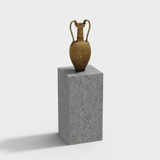 Antique Vase Low-Poly 3D model