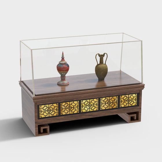 Elegant Display Cabinet 3D model for Modern Art Spaces