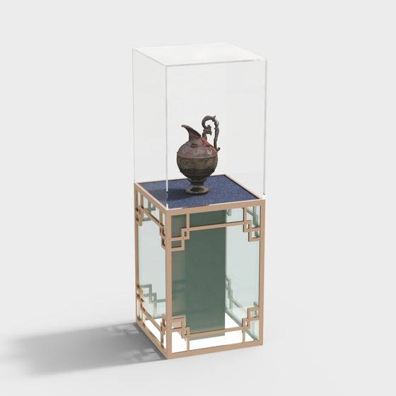 Elegant Antique Display Cabinet 3D Model