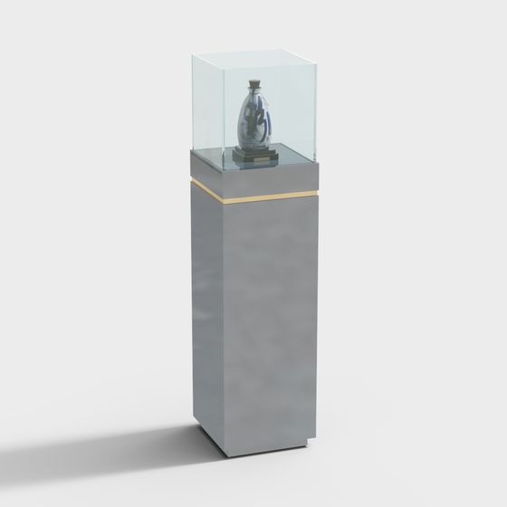 Minimalist Showcase Cabinet 3D model