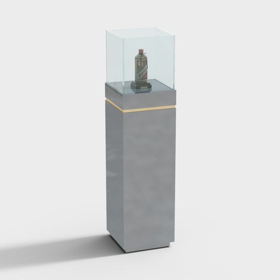 Elegant Minimalist Display Cabinet 3D model