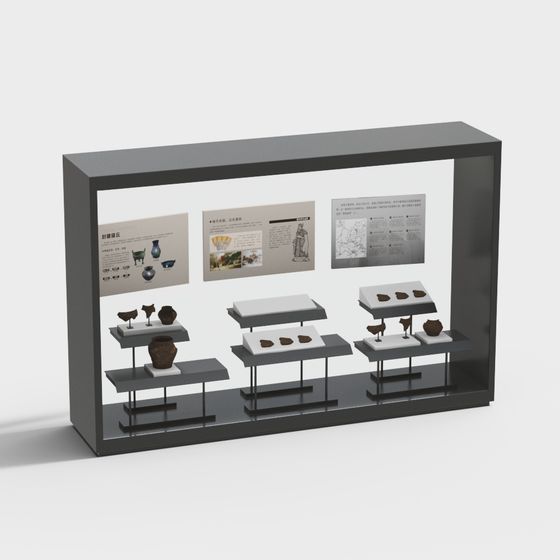Ancient Exhibit Display Case 3D model