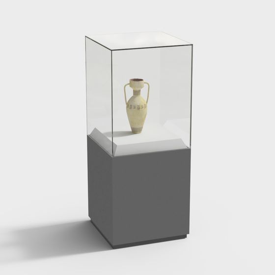 Ancient Ceramic Vase Display Cabinet 3D model