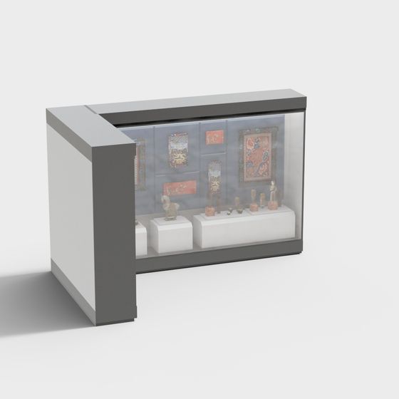 Gray Museum Showcase 3D Model