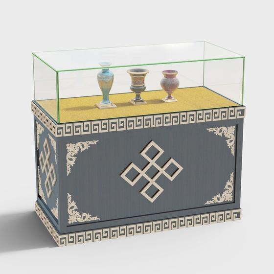 Elegant Display Cabinet 3D model for Modern Art Spaces