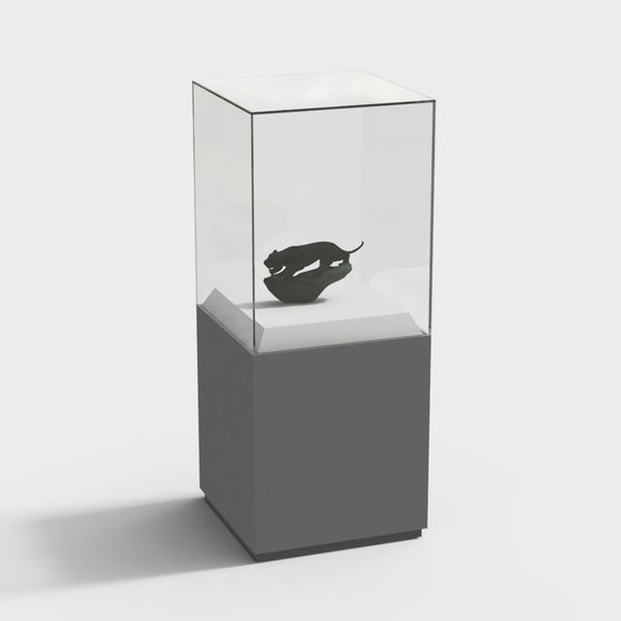 Elegant Glass Display Cabinet 3D model