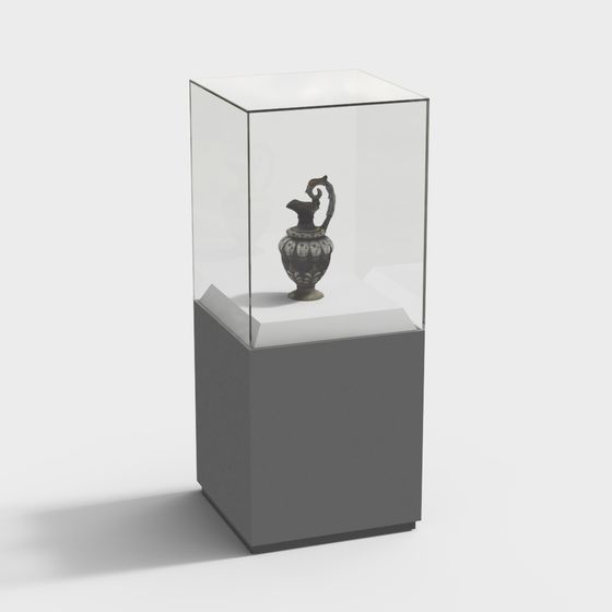 Elegant Low-Poly Display Case 3D model