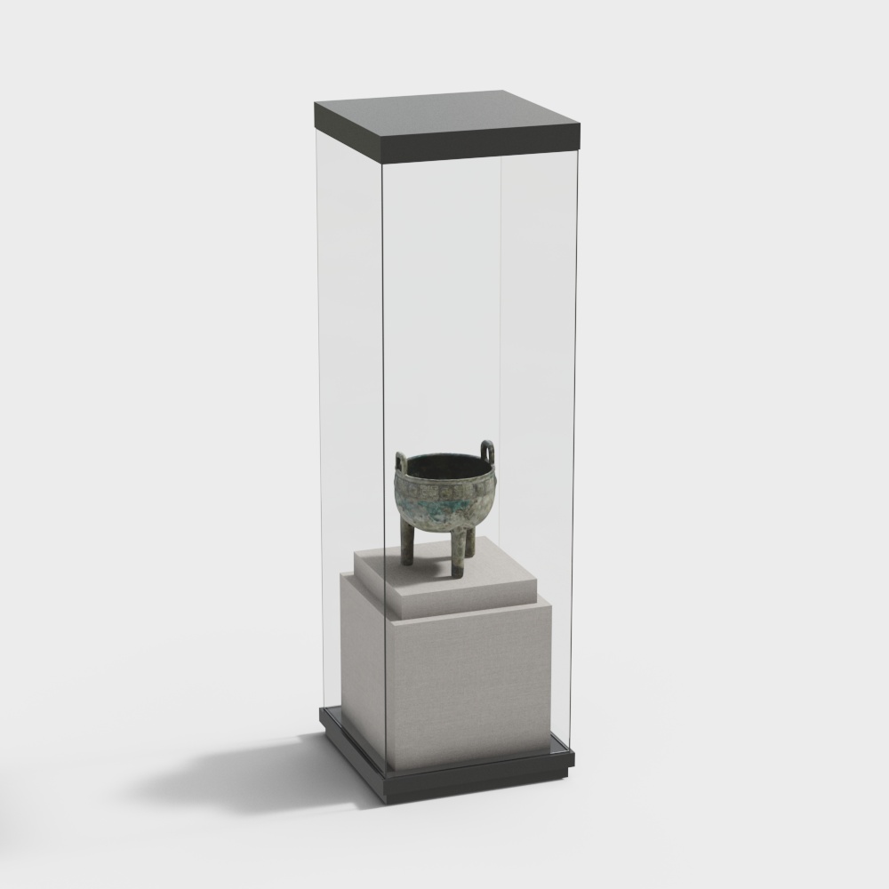 Elegant Museum Display Case 3D model