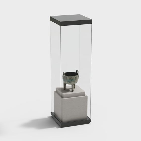 Elegant Museum Display Case 3D model