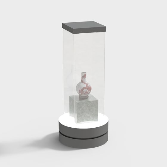 Elegant Glass Display Case 3D model for Creative Projects