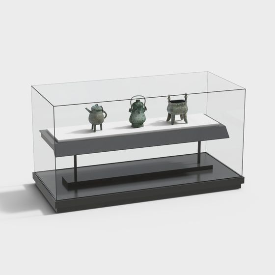 Elegant Museum Display Case 3D model