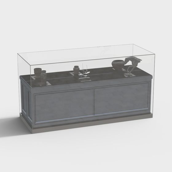 Elegant Museum Display Cabinet 3D model for Creative Projects