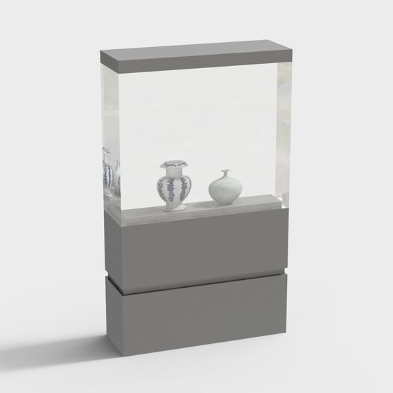 Elegant Showcase Cabinet 3D model for Modern Interiors