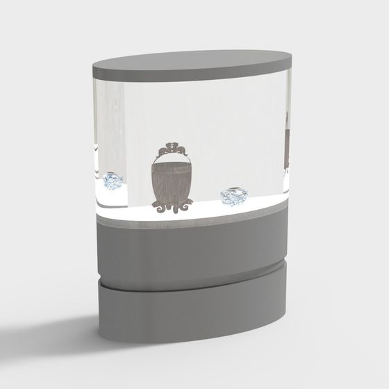 Elegant Vintage-Modern Display Cabinet 3D model