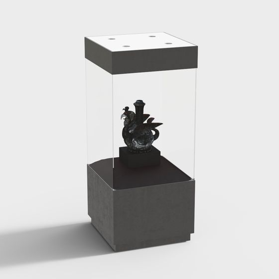 Timeless Bottle 3D Model with Phoenix Sculpture