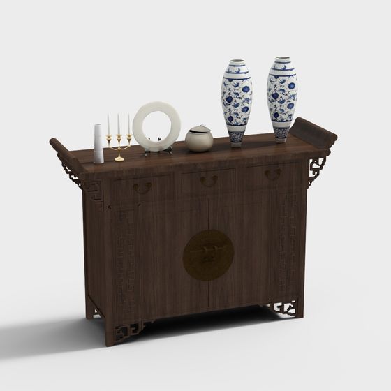 Elegant Classic Chinese Cabinet 3D model for Modern Spaces