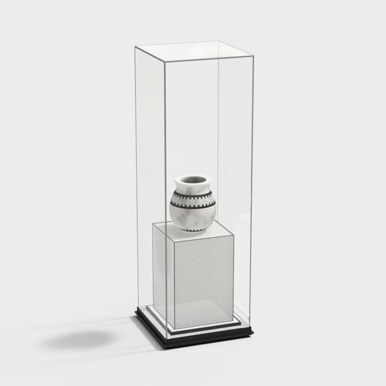 Antique Vase Display Cabinet 3D model