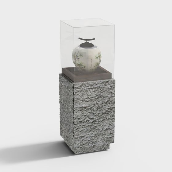 Oriental Elegance Vase Display Stand 3D model
