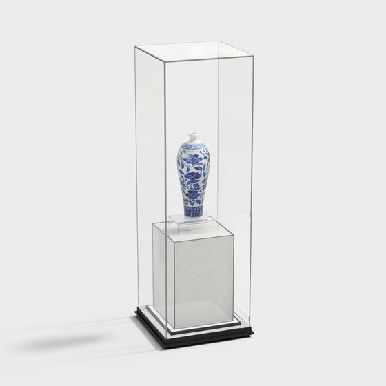Stunning Qinghua Porcelain Display Cabinet 3D model