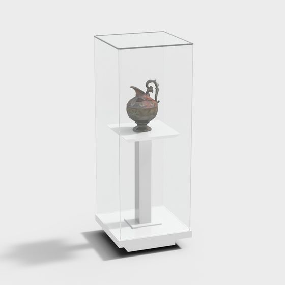 Minimalist Display Case 3D model for Modern Art