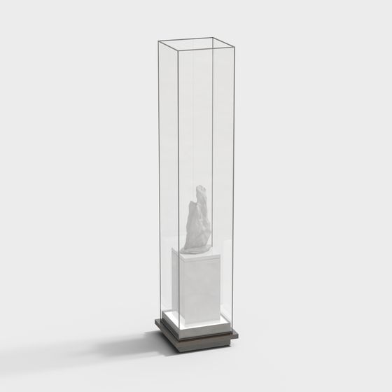 Elegant Sculpture Display Cabinet 3D model